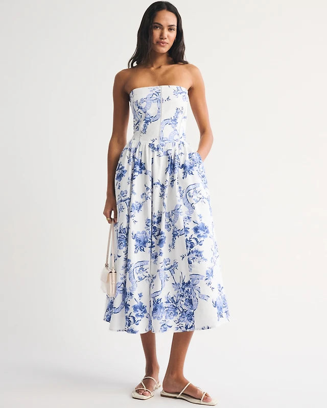Abercrombie & Fitch Bra-Free Dipped-Waist Midi Dress | The Summit