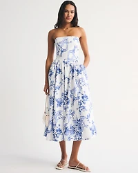 abercrombie corset seamed midi dress Twill Corset Midi Dress