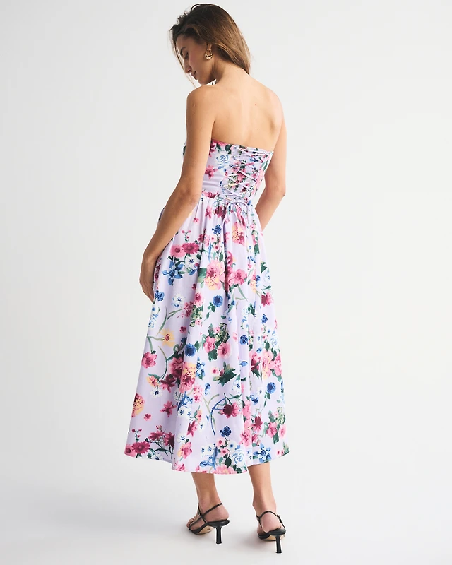 dipped waist bubble hem midi dress Plaza Las Amricas