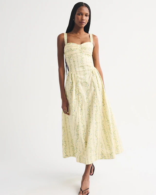 sachin and babi light blue dress Abercrombie & Fitch Dipped-Waist Sweetheart Maxi Dress