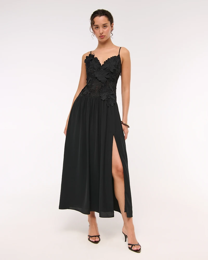 Floral Lace Flowy Maxi Dress