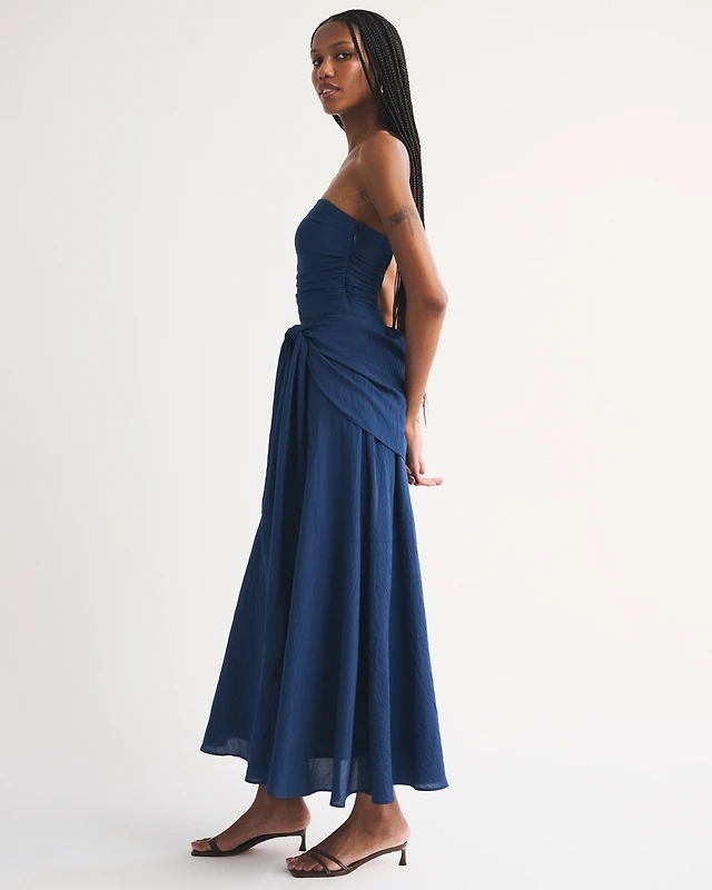 abercrombie cowl neck draped maxi dress & Fitch high slit detail BRAND NEW Abercrombie Cowl Neck