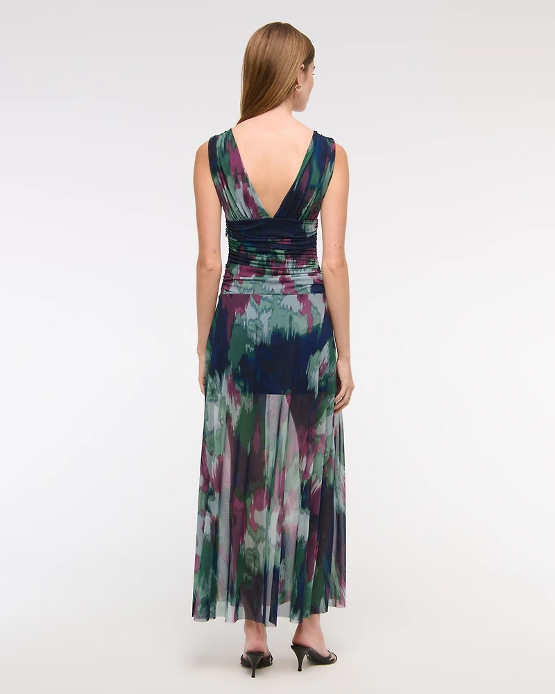 Plunge Drop-Waist Maxi Dress