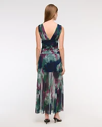 Plunge Drop-Waist Maxi Dress