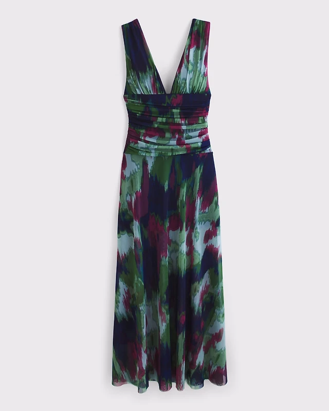Abercrombie & Fitch Plunge Drop-Waist Maxi Dress