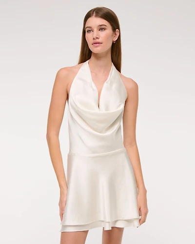 Cowl Neck Halter Mini Dress