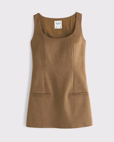Vegan Suede Pinafore Mini Dress