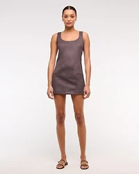 Vegan Suede Pinafore Mini Dress
