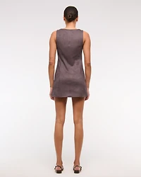 Vegan Suede Pinafore Mini Dress