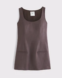 Vegan Suede Pinafore Mini Dress