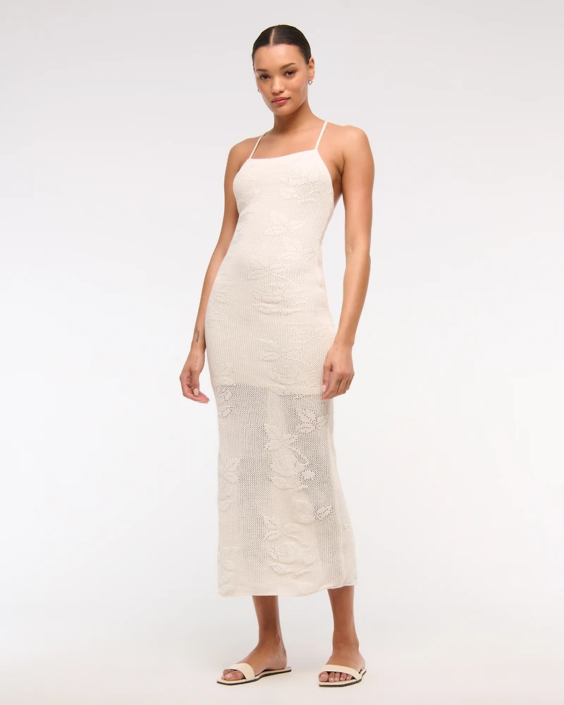 Crochet-Style Maxi Dress