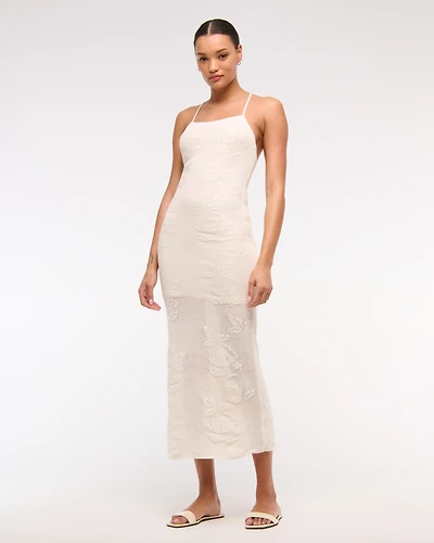 Crochet-Style Maxi Dress