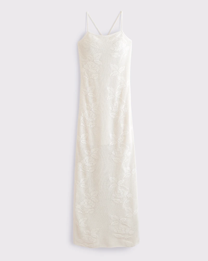 Crochet-Style Maxi Dress