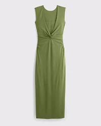 Bra-Free Open-Back Knit Midi Dress