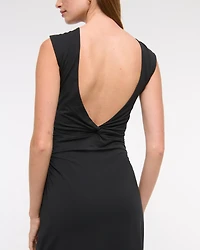 Bra-Free Open-Back Knit Midi Dress