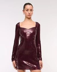 Bra-Free Sweetheart Sequin Mini Dress