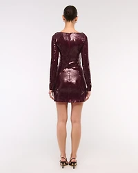 Bra-Free Sweetheart Sequin Mini Dress