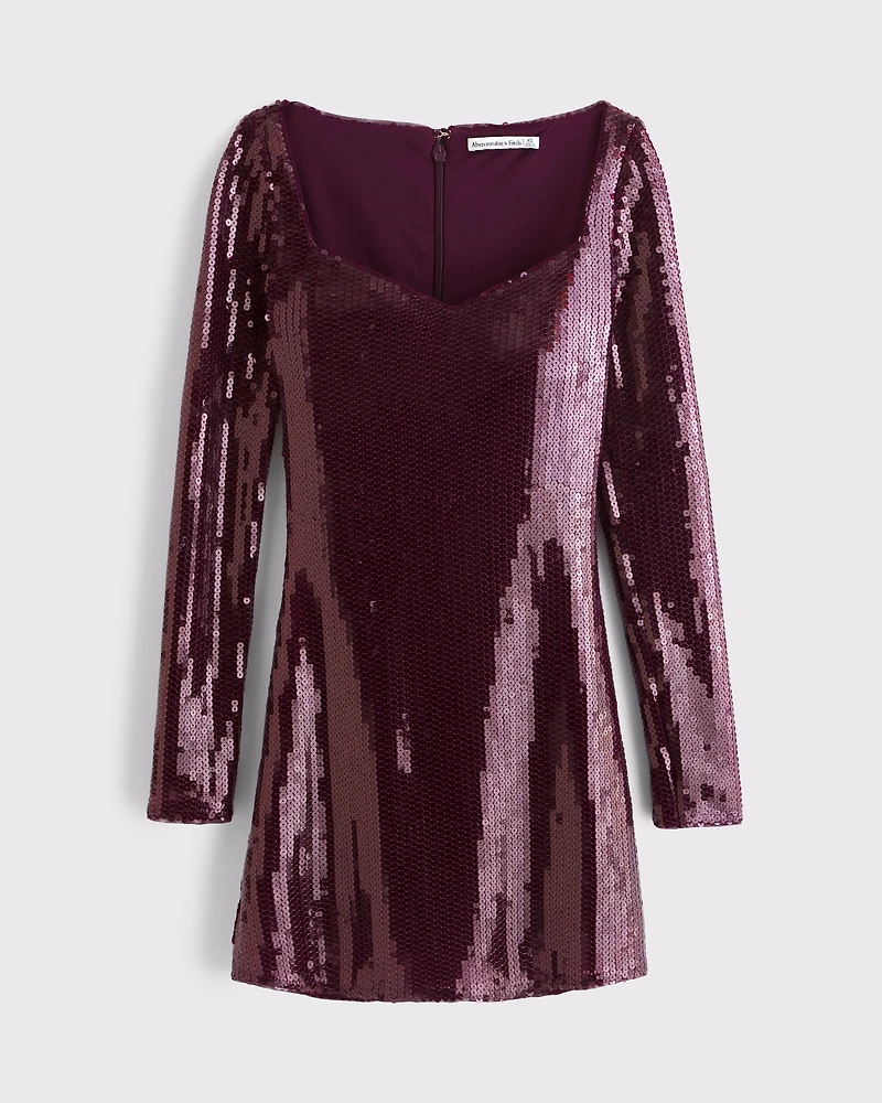 Bra-Free Sweetheart Sequin Mini Dress