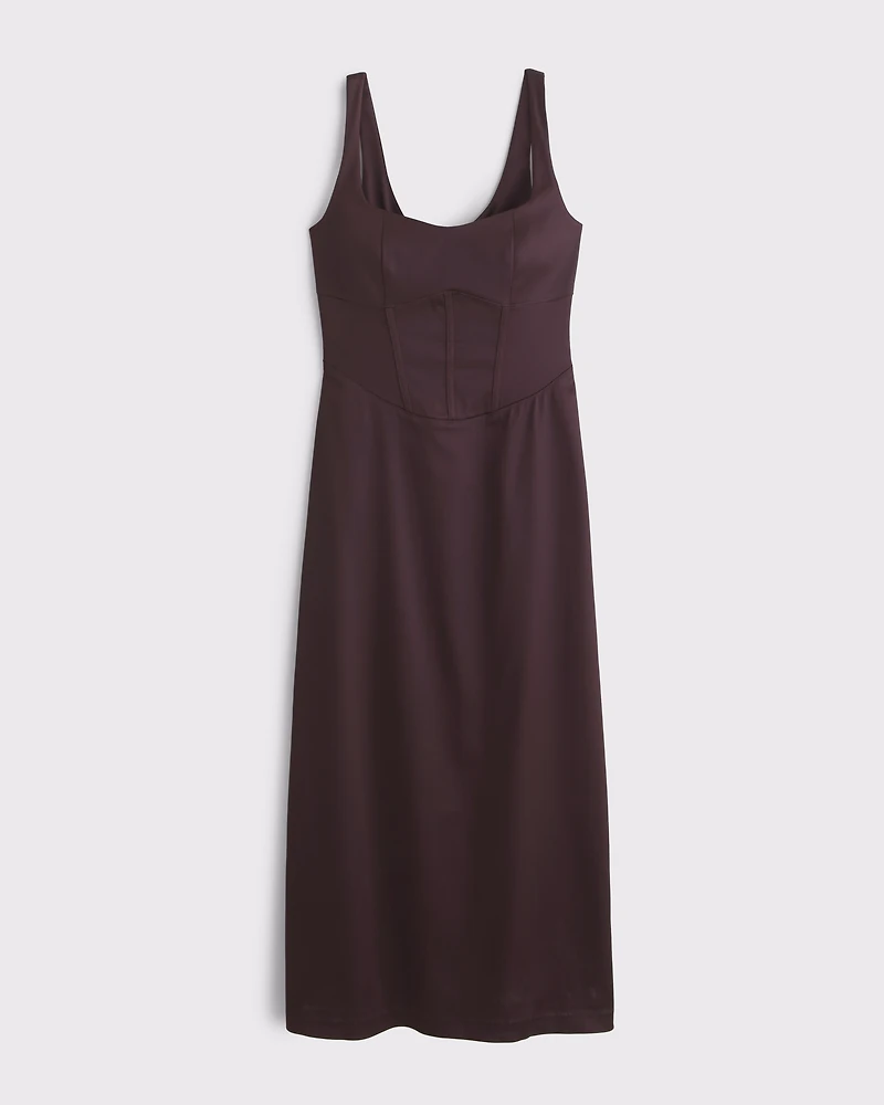 Sweetheart Satin Sculpt Midi Dress