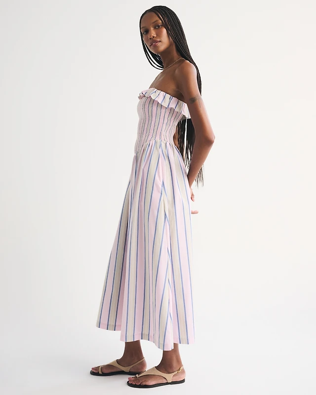 white midi dress spaghetti strap White Strappy Tiered Goldie Midi Dress