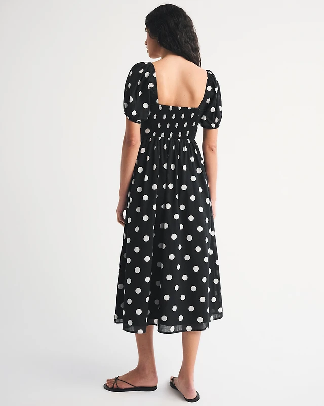 abercrombie short sleeve smocked midi dress Abercrombie Short-Sleeve Smocked Midi Dress Size