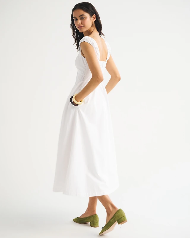 Abercrombie & Fitch Dipped-Waist Bubble Hem Midi Dress | The Summit