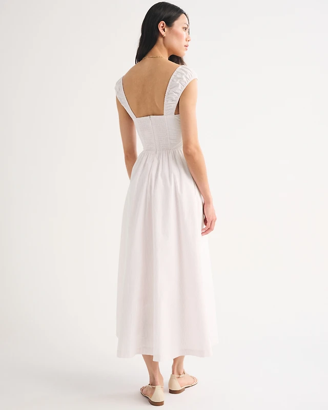 Abercrombie & Fitch Dipped-Waist Bubble Hem Midi Dress | The Summit