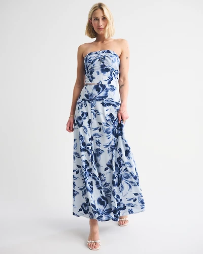 High Rise Flowy Maxi Set Skirt