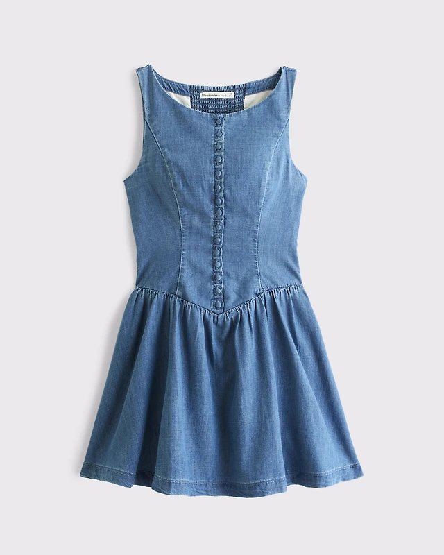Abercrombie & Fitch The A&F Mara High-Neck Vest Mini Dress