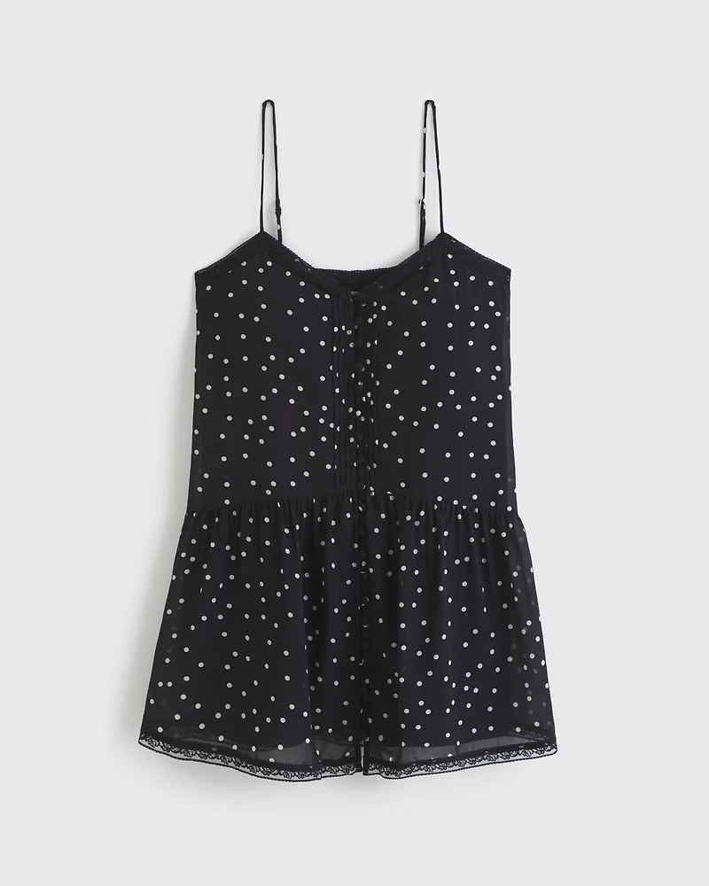 V-Neck Button Mini Dress