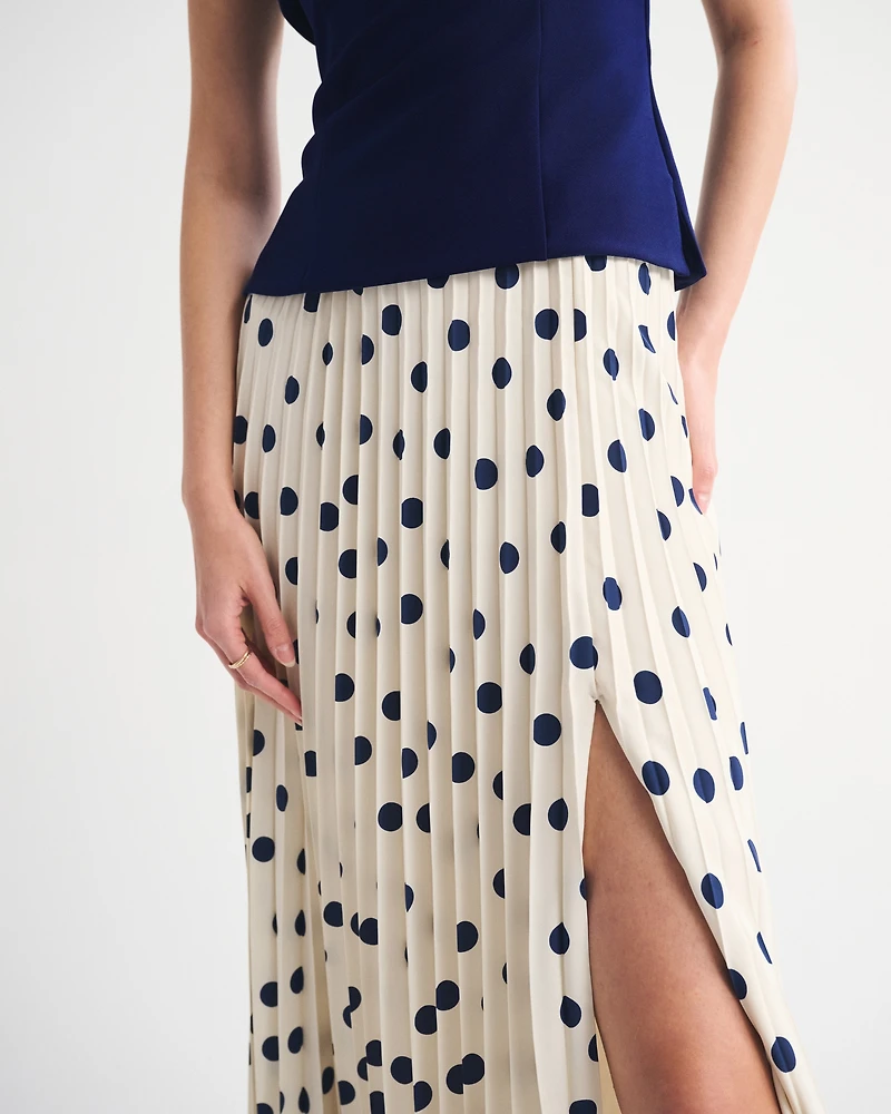 High Rise Pleated Maxi Set Skirt