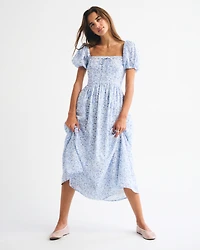 The A&F Emerson Puff Sleeve Midi Dress
