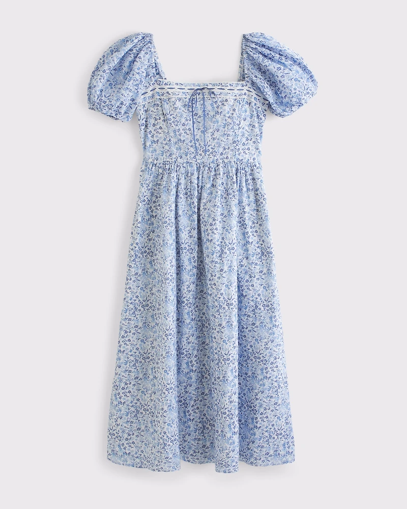 The A&F Emerson Puff Sleeve Midi Dress