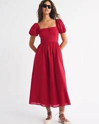 The A&F Emerson Puff Sleeve Midi Dress