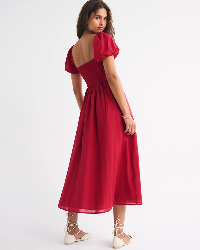 The A&F Emerson Puff Sleeve Midi Dress