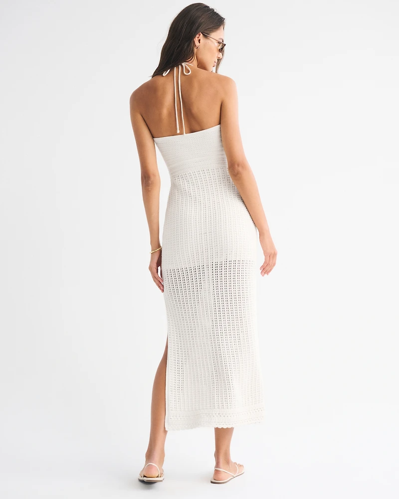 Strapless Hardware Crochet-Style Maxi Dress