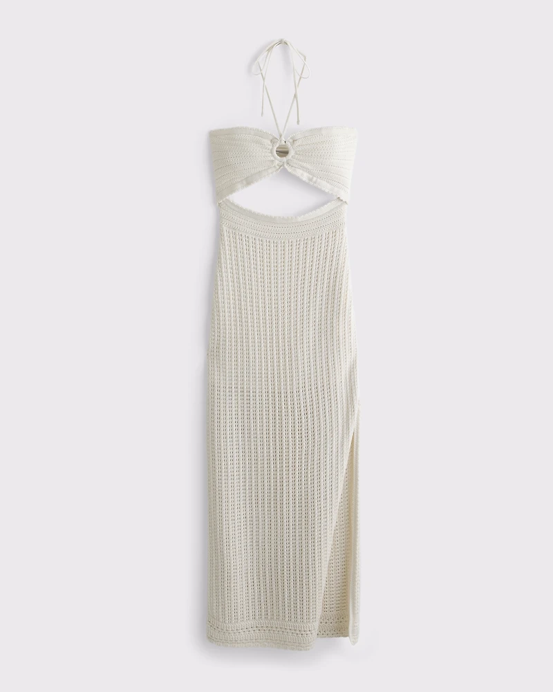 Strapless Hardware Crochet-Style Maxi Dress