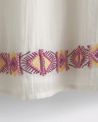 Long-Sleeve Off-The-Shoulder Embroidered Mini Dress