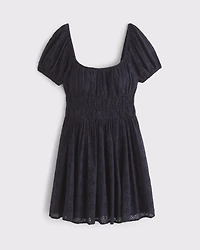Puff Sleeve Smocked Mini Dress