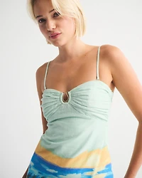 The A&F Scarlett Strapless Linen-Blend Hardware Skort