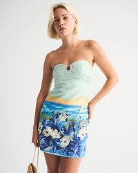 The A&F Scarlett Strapless Linen-Blend Hardware Skort
