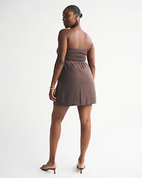 The A&F Scarlett Strapless Linen-Blend Hardware Skort