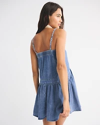 Scoopneck Flowy Lace Mini Dress