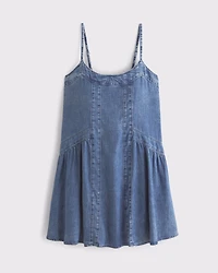 Scoopneck Flowy Lace Mini Dress