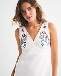 V-Neck Embroidered Maxi Dress