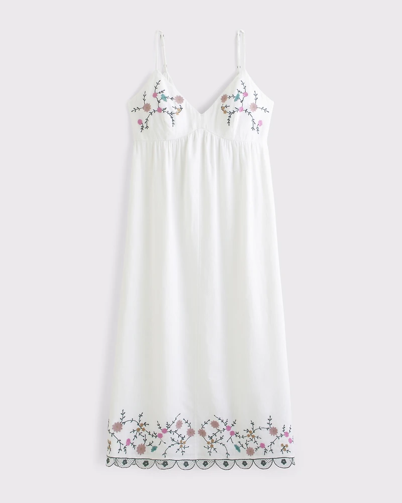 Embroidered Flowy Maxi Dress