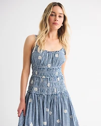 Smocked Drop-Waist Maxi Dress