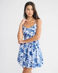 Smocked Waist Mini Dress