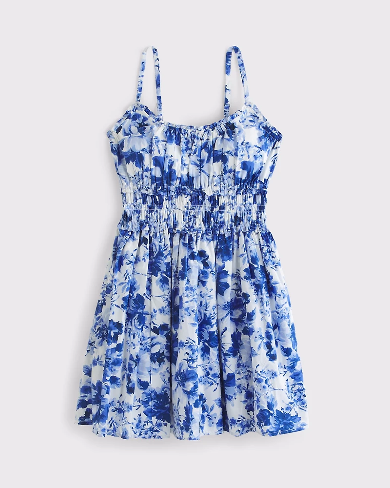 Smocked Waist Mini Dress
