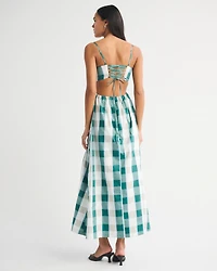 Bra-Free Lace Up Maxi Dress